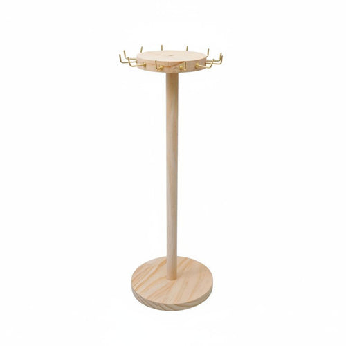 Wood Chain Holder Wooden Chain Display Organizer Multi-Hook Design
