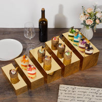 5 Pieces 5 Piece Buffet Display Set Multipurpose Acrylic Display Riser Set Mirrored Food Riser Easy Cleaning & Maintenance