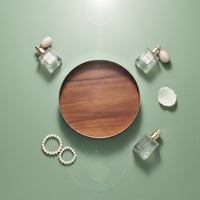 Stainless Steel Decorative Tray Raised Edge Vanity Perfume Tray Footed Serving Platter for Kitchen Counter