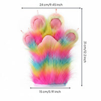 Fursuit Paw Mitten Cosplay Use Furry Paw Glove Furry-Textured for Photo