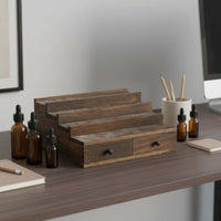 Stepped Display Riser with Drawers Sturdy Desktop Perfume Holder Large Capacity