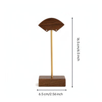 2 Pieces Walnut Earring Display Stand Elegant Design Fan Shape Earring Holder