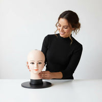 Bald Female Mannequin Head Polished Surface Female Display Head