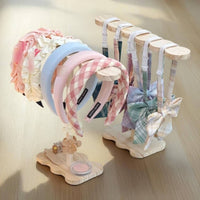 Wooden Headband Stand Multi-Purpose Wooden Bracelet Display Stand Space-Saving