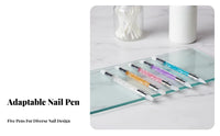 5 Pieces Double-Ended Manicure-Nail Design Tool Set Multi-Functional Manicure Accessory Easy to Clean Ergonomic Grip for Artists