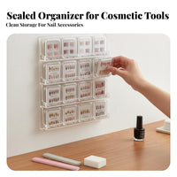 stick-on Nail Display Box Transparent Design individual Organizer for Home, Women