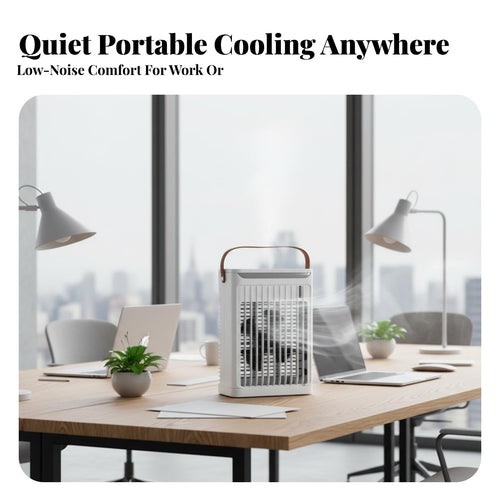 Colorful Night Light Desktop Water Cooling Fan 5 Speed Settings Portable Air Cooler Fan Adjustable Airflow for Office, Bedroom, Dorm Room