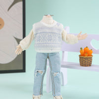 Miniature Sweater Vest Finely Crafted Knitted Doll Top for Hobbyists, Diorama Display