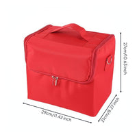 Large Capacity Cosmetic Travel Bag Multi-Layer Design Large Makeup Train Case