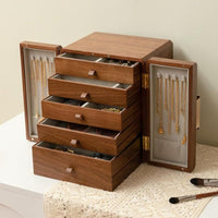 Wooden Jewelry Box New Chinese Design Household Storage for Dressing Room, Women
