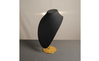 Pendant Display Stand Soft Textile Finish Necklace Display Bust Stable Metal Base Mannequin Necklace Stand for Photographers, Showcase