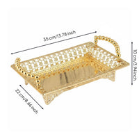 Gold Metal Tray Nordic Aesthetic Decorative Candy Tray Sculpted Edges