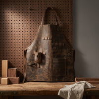 PU Leather Apron Vintage Apron with Pockets Heavy-Duty for Workshop, Blacksmiths