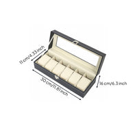 Watch Storage Box Padded Compartments Watch Display Box Stitched Trim