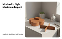 Four-Compartment Box Stitched Edging Leather-Like Clover Storage Box