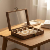 Walnut Jewelry Box Scratch Protection for Vanity