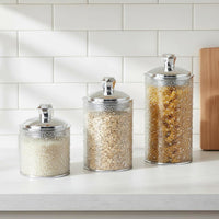 3 Pieces 3 Piece Sealed Jar Set Easy to Clean Clear Kitchen Storage Container