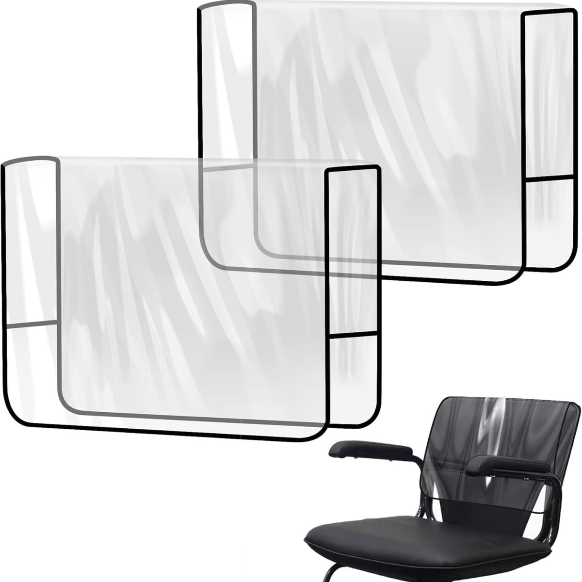 2 Pieces Clear Salon Chair Cover Stain-Resistant Salon Chair Cover Reusable