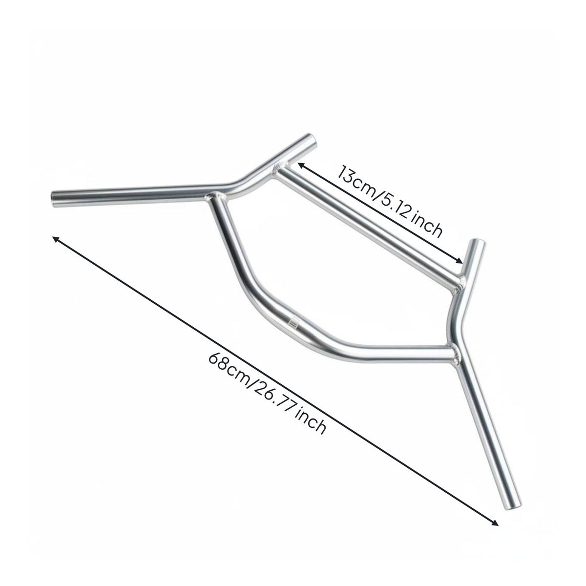 Anodized Silver Bike Handlebar Sturdy Aluminum Alloy Handlebar Replacement Part