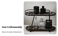 Light Luxury Design Iron Makeup Stand Space Saver Double Layer Cosmetic Rack Long-Lasting Material for Women, Bedroom