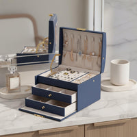 Three Layer Jewelry Box Dust-Resistant Lockable Jewelry Box Easy to Clean