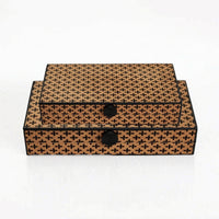 Accessory Box with Knob Flat Design Jewelry Box with Lid Rectangular for Dresser