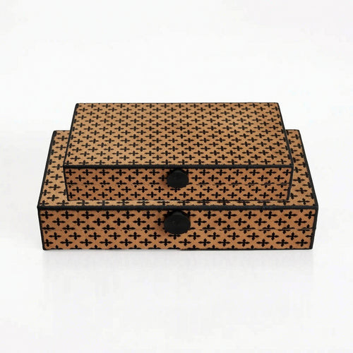 Accessory Box with Knob Flat Design Jewelry Box with Lid Rectangular for Dresser