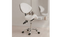 Height-Adjustable Saddle Chair Contoured Rolling Saddle Chair Padded Seat Seating Furniture