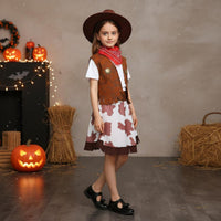 Cowboy Costume Set Fringed Vest Western Themed Outfit Family Matching Cowgirl Costume Set for Halloween