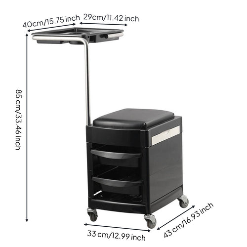 Salon Trolley Stool Easy to Clean Hairdresser Trolley Stool Versatile Beauty Cart Seat for Stylists, Hairdressers