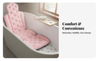 Full Full-Length Bathtub Pad Soft & Comfortable Non-Slip Bathtub Mat Spa Bath Mat Breathable Material Ergonomic Bath Lounger