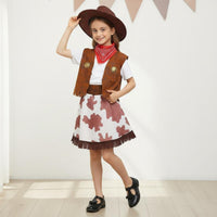 Cowboy Costume Set Fringed Vest Western Themed Outfit Family Matching Cowgirl Costume Set for Halloween