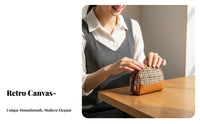 Compact Mini Wallet Retro Design Mini Zipper Pouch Portable for Students, Adults, Daily Use, Shopping, Commuting