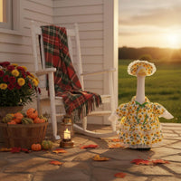 2 Pieces Floral Goose Dress Set Includes Matching Hat Lawn Ornament Apparel