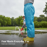 Elastic Waist kids' Rain Pants PU Coated Kids Rain Pants Lightweight for Toddlers, Students, Rainy Days, Muddy Play, Playing