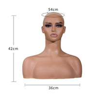 Mannequin Display Bust Ear Details Hairpiece Display Bust Upper Torso