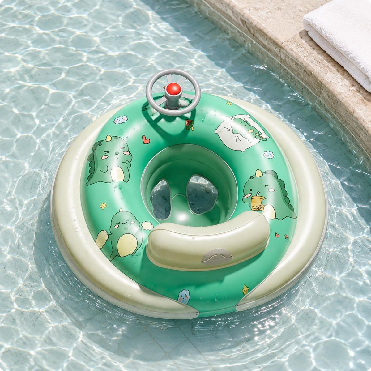 Baby Swim Buoy with Seat Easy to Carry Swim Collar with Seat PVC Material