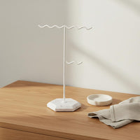 Marble Base Jewelry Holder Detachable Jewelry Stand Space Saving for Dresser