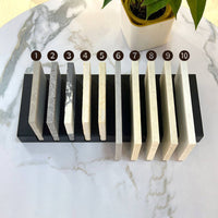 10 Slot Tile Display Stand Space-Saving Marble Sample Display Minimalist Design