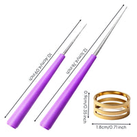2 Pieces Bead Reamer Set Violet Handle Bead Reamer Tool Polished Finish