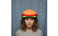 Creative Prop Hamburger Hat Funny Design Novelty Headwear for Adults, Kids, Party, Performance, Halloween