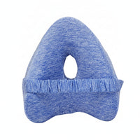 Contoured Leg Pillow with Strap Zippered Knee Pillow with Elastic Strap Textured
