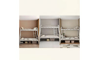 Space-Saving Bunk Bed Frame Metal Bunk Bed Sturdy Furniture Heavy-Duty for Children, Students, Shared Bedroom, Dorm Room