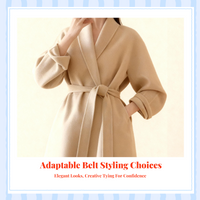 Unisex Wool Coat Belt, Adjustable, Black, Fall Winter