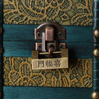 Decorative Storage Chest Multipurpose Floral Decorative Box Vintage Trinket Box Handmade Look Jewelry Organizer Lockable