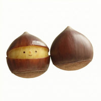 Chestnut Earrings Matte Ear Studs Compact for Women, Teens