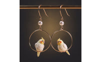 Earrings with Bird Charm Golden-Hued Dangle Earrings Whimsical for Women, Teens