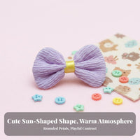 DIY Five-Petal Cloth Flower Delicate Design Textile Flower Applique Pastel Colors for Girls, Clothes Decoration, Crafting Projects