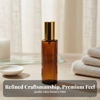 Honey-Toned Glass Spray Bottle Controlled Dispensing Honey-Toned Glass Pump Bottle Portable Cosmetic Dispenser Leak-Resistant