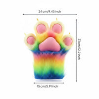 Fursuit Paw Mitten Cosplay Use Furry Paw Glove Furry-Textured for Photo